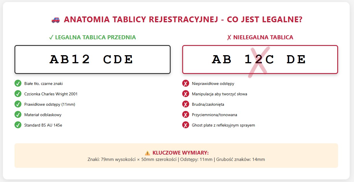 jak wyglada nielegalna tablica rejestracyjna