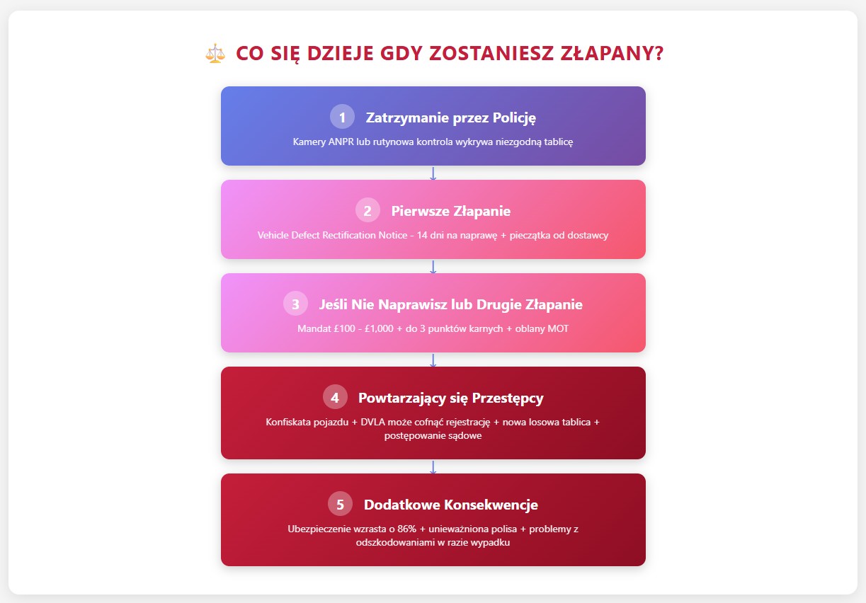 co sie stanie gdy zostaniesz zlapany nielegalna tablica samochodu